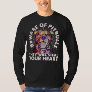 Camiseta Pitbull Lover Cuidado Con Los Pitbulls Robarán Y