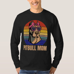 Camiseta Pitbull Mamá ama a Pitbulls Raza de Bulldog de caf