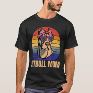 Camiseta Pitbull Mamá ama a Pitbulls Raza de Bulldog de caf