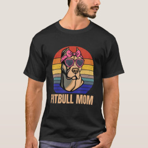 Camiseta Pitbull Mamá ama a Pitbulls Raza de Bulldog de caf