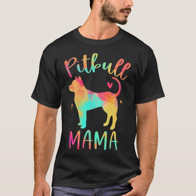 Camiseta Pitbull Mama Colorful Pitbull Terrier Pittie Dog M (Anverso)