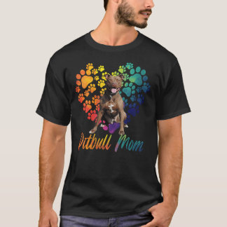 Camiseta Pitbull Mama Funny Dog Lover Pittie Perro Paw