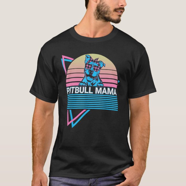 Camiseta Pitbull Mama Pit Bull Retro (Anverso)