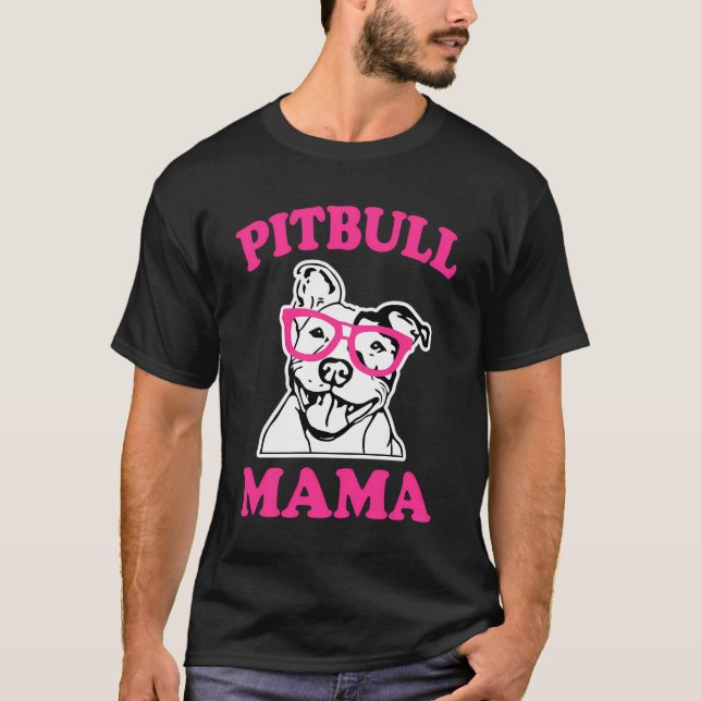 Camiseta Pitbull Mama Pit Bulldog Mamá Rosa Hoodie (Anverso)