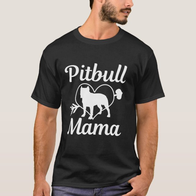 Camiseta Pitbull Mama Pitbull Mamá es una graciosa perra li (Anverso)