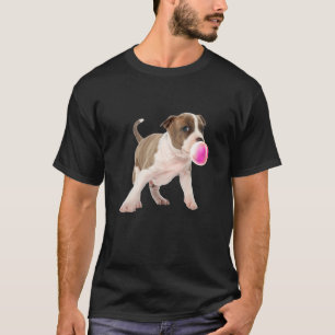 Camiseta Pitbull Masticando Chicle Burbuja Impresión Perro