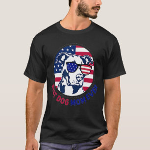 Camiseta Pitbull Mejor Perro Mamá Jamás Retro Bandera Estad