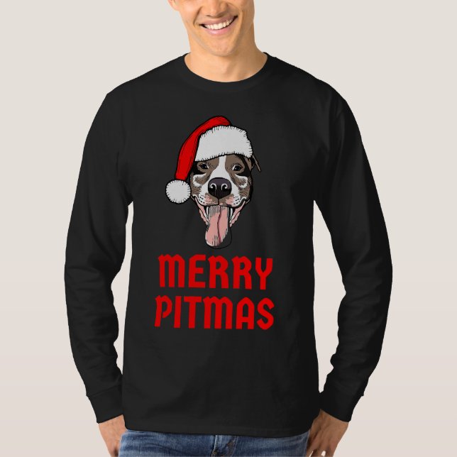 Camiseta Pitbull Merry Pitmas Funny Pitbull Chris (Anverso)