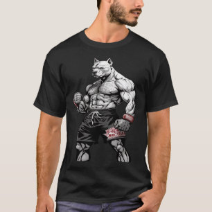 Camiseta Pitbull MMA se prepara para luchar con un combatie