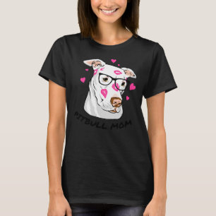 Camiseta Pitbull Mom Besa Usando Gafas