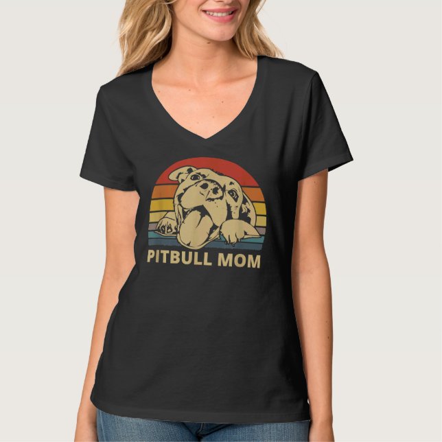 Camiseta Pitbull Mom Con Cute Pitty Face (Anverso)