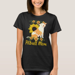 Camiseta Pitbull Mom Funny Dog Sunflower Para Las Mujeres