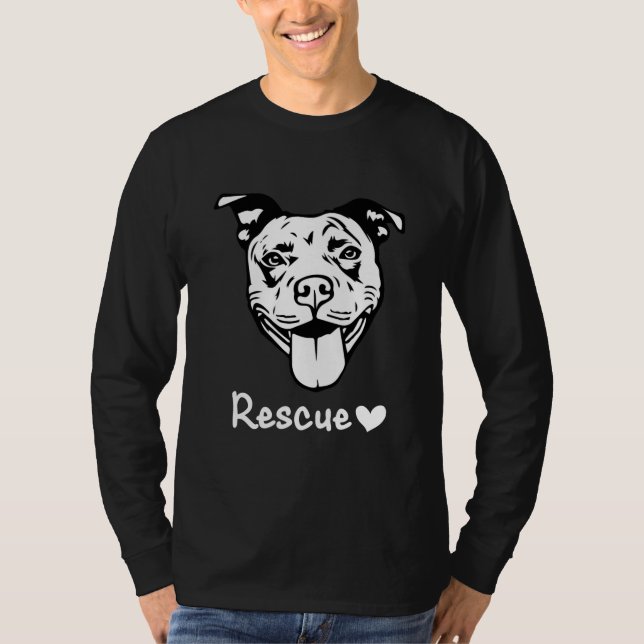 Camiseta Pitbull Mom Rescue Dog Dad Puppy Cute Perros Amant (Anverso)