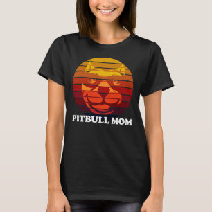 Camiseta Pitbull Mom Vintage Retro Sunset