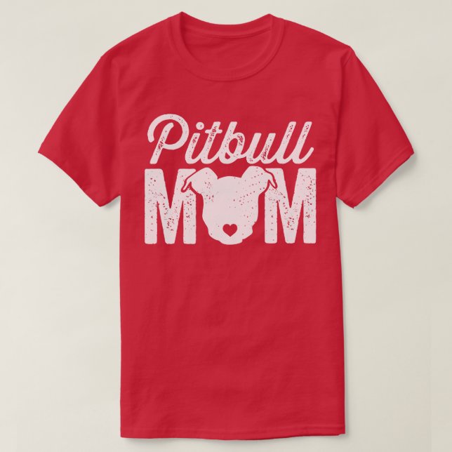 Camiseta Pitbull Mom White (Diseño del anverso)