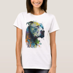 Camiseta Pitbull Norteamericano: Esplash de tinta para graf