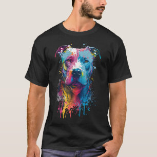 Camiseta Pitbull Norteamericano: Esplash de tinta para graf