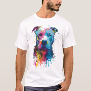 Camiseta Pitbull Norteamericano: Esplash de tinta para graf