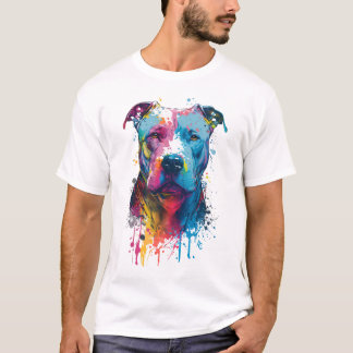 Camiseta Pitbull Norteamericano: Esplash de tinta para graf