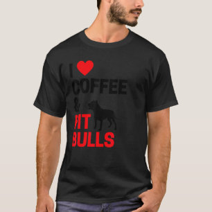 Camiseta Pitbull Para Mujeres Hombres Amo El Café Pitbulls