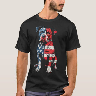 Camiseta Pitbull Patriota Bandera Americana Madre Perro Pit