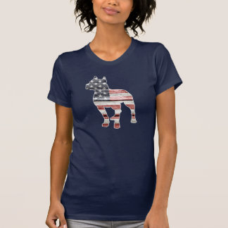 Camiseta Pitbull patriótico, bandera americana