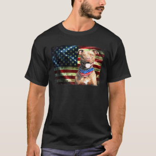 Camiseta Pitbull Patriótico Bandera Americana Perro Hombres