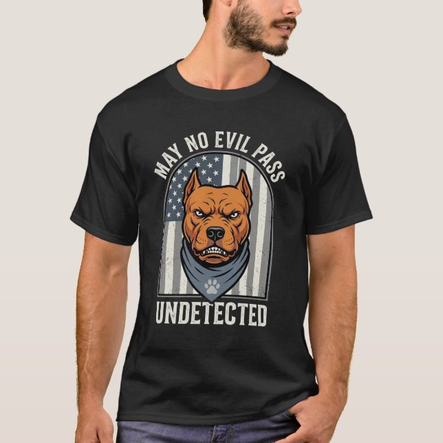 Camiseta Pitbull Patriótico Perro Guardián (Anverso)