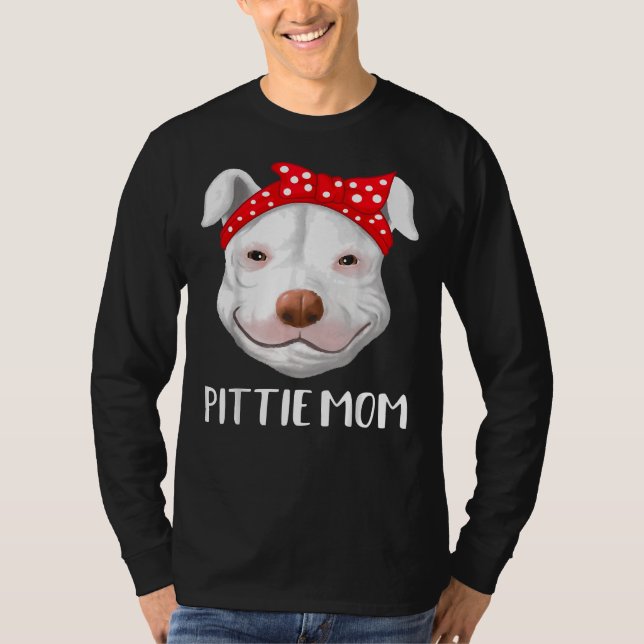 Camiseta Pitbull Perro Amantes del Día de la Madre de mamá  (Anverso)