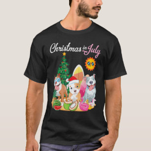Camiseta Pitbull Perro Feliz Navidad En Julio Papá Mamá Mot