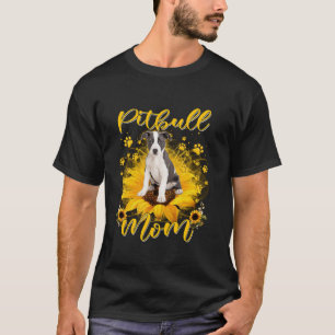 Camiseta Pitbull Perro Mamá con Perro Girasol Paws Madres D