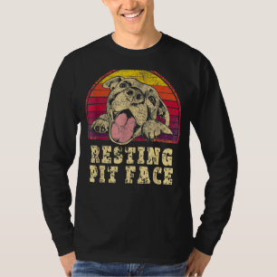 Camiseta Pitbull Perro Resting Pit Faces Cumpla la Vintage 