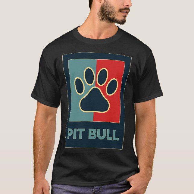 Camiseta Pitbull Perros Guay Retro Pit Bulldog Lover Paw (Anverso)