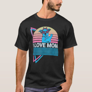 Camiseta Pitbull Pit Bull Mamá Retro Amo a Mamá