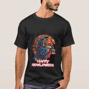 Camiseta Pitbull Pittie Feliz Disstume de Halloween Grim Re