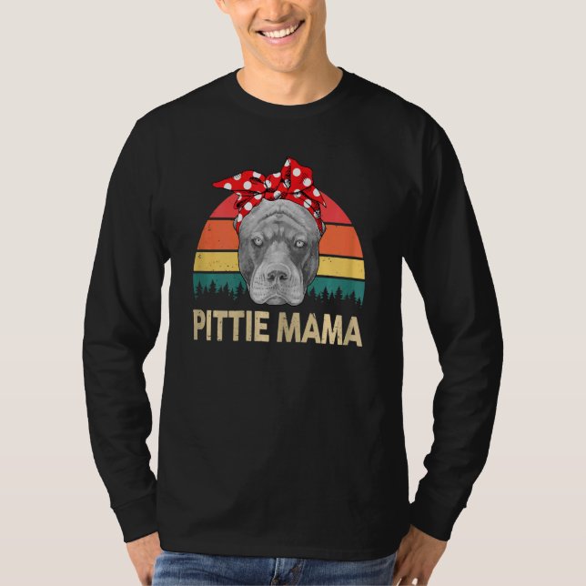 Camiseta Pitbull Pittie Mama Pitbull Momma Pibble (Anverso)