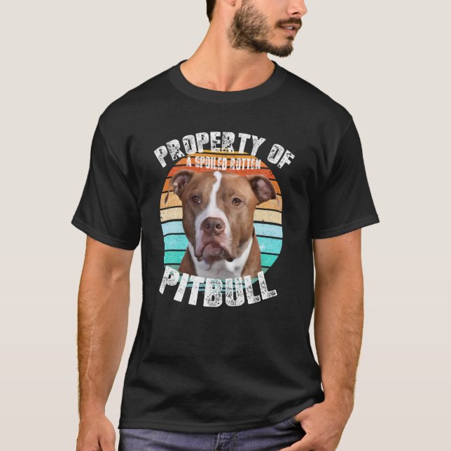 Camiseta Pitbull Pittie Propietario Lover Retro Vintage (Anverso)