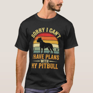 Camiseta Pitbull Planea Vintage Sunset Amante de los Perros
