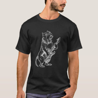 Camiseta Pitbull Playing Guitar Dog Guitarist Animal Rock M