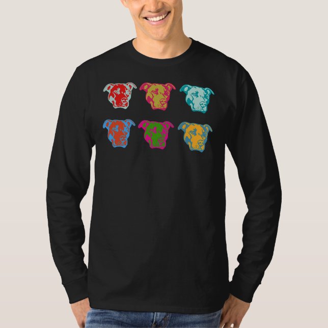Camiseta Pitbull Pop Colorful Trendy Dog Lover (Anverso)