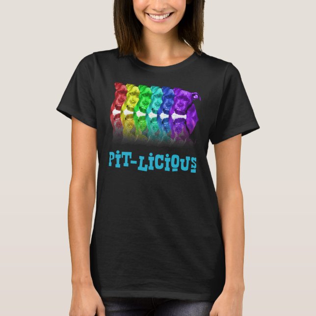Camiseta Pitbull Pop Delicioso Pozo Licioso Perro Colorido (Anverso)