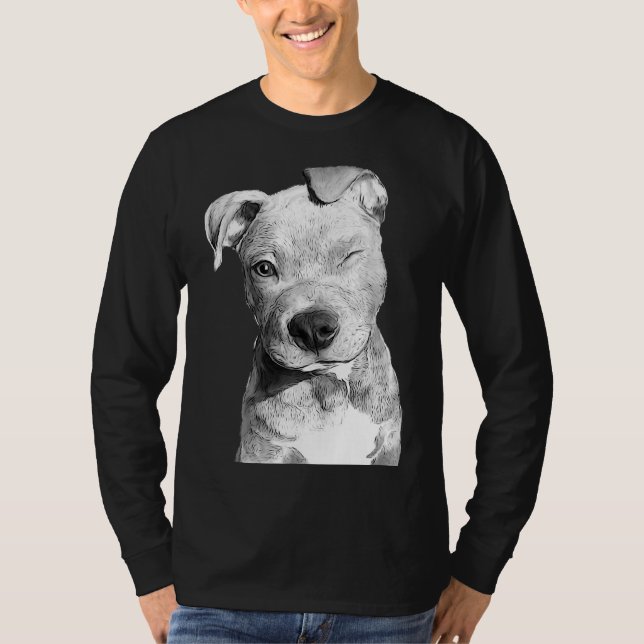 Camiseta Pitbull Poster de retrato American Pitbull Animal  (Anverso)