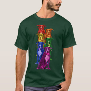 Camiseta Pitbull Rainbow Flag Gay Pride LGBT Dog Lover 