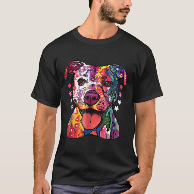 Camiseta Pitbull Rainbow Pitbull Para Perro (Anverso)