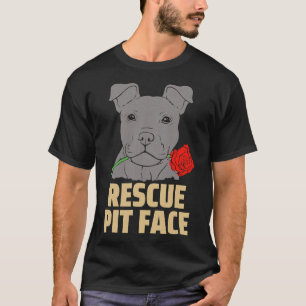 Camiseta Pitbull Rescue Pit Face Funny Cute