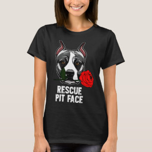 Camiseta Pitbull Rescue Pit Face Funny Cute Pitbull Lover
