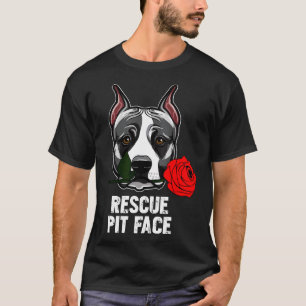 Camiseta Pitbull Rescue Pit Face Funny Cute Pitbull Lover