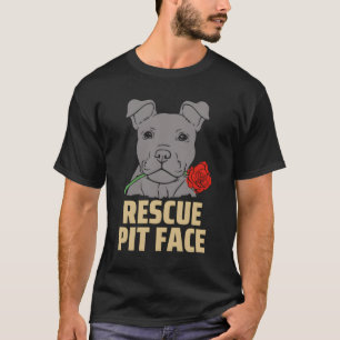 Camiseta Pitbull Rescue Pit Face Funny Cute Pitbull Lovers