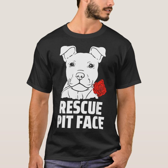 Camiseta Pitbull Rescue Pit Face Pitbull Perros Amantes (Anverso)
