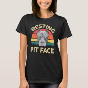 Camiseta Pitbull Resting Pit Face Blue Pitbull Dad Pittie